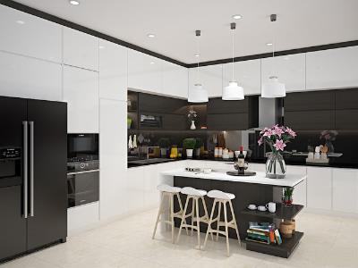 Ý tưởng thiết kế phòng bếp hiện đại cho nhà chung cư